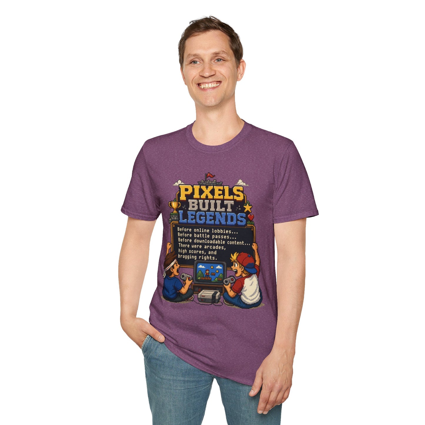 Pixels Built Legends T‑Shirt — Retro Gaming Nostalgia Tee