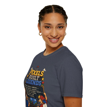 Pixels Built Legends T‑Shirt — Retro Gaming Nostalgia Tee