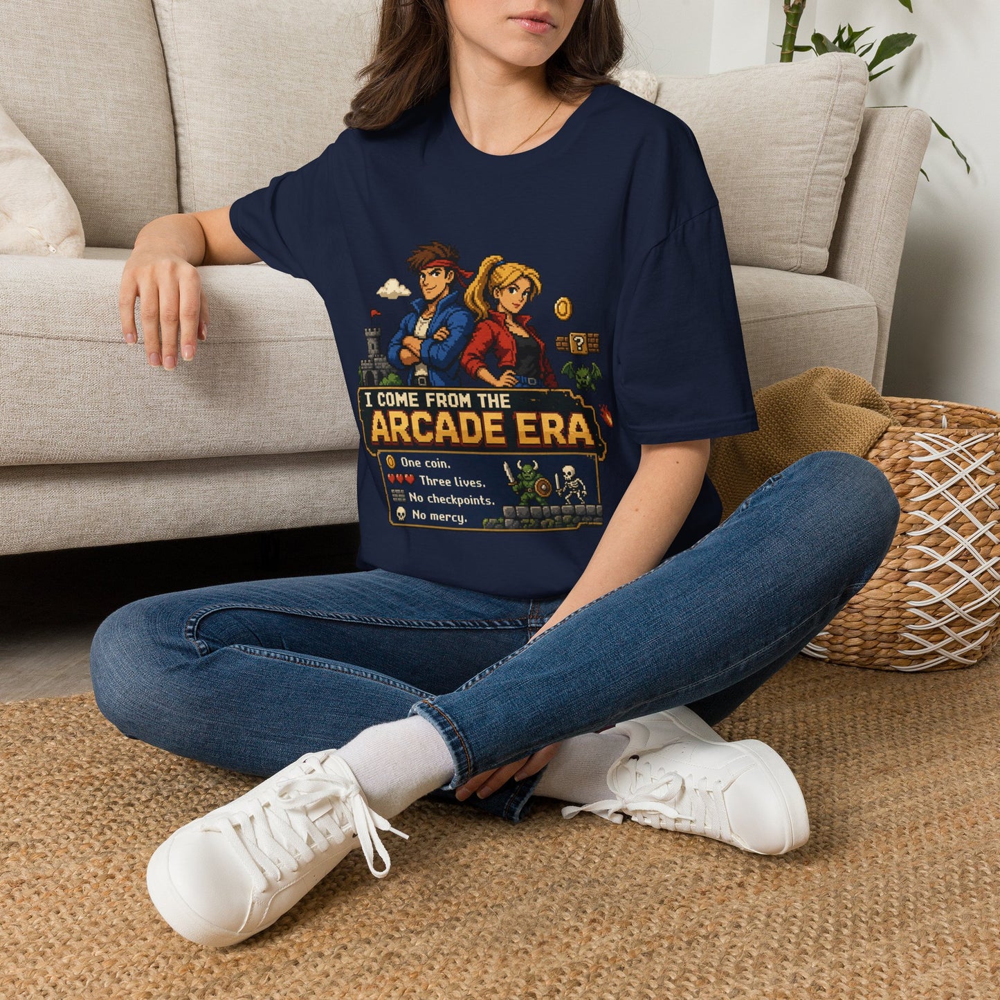 Retro Arcade Era T-Shirt — Pixel RPG Game Tribute