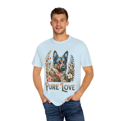 Pure Love Flower-Graphic T-Shirt for Dog Lovers