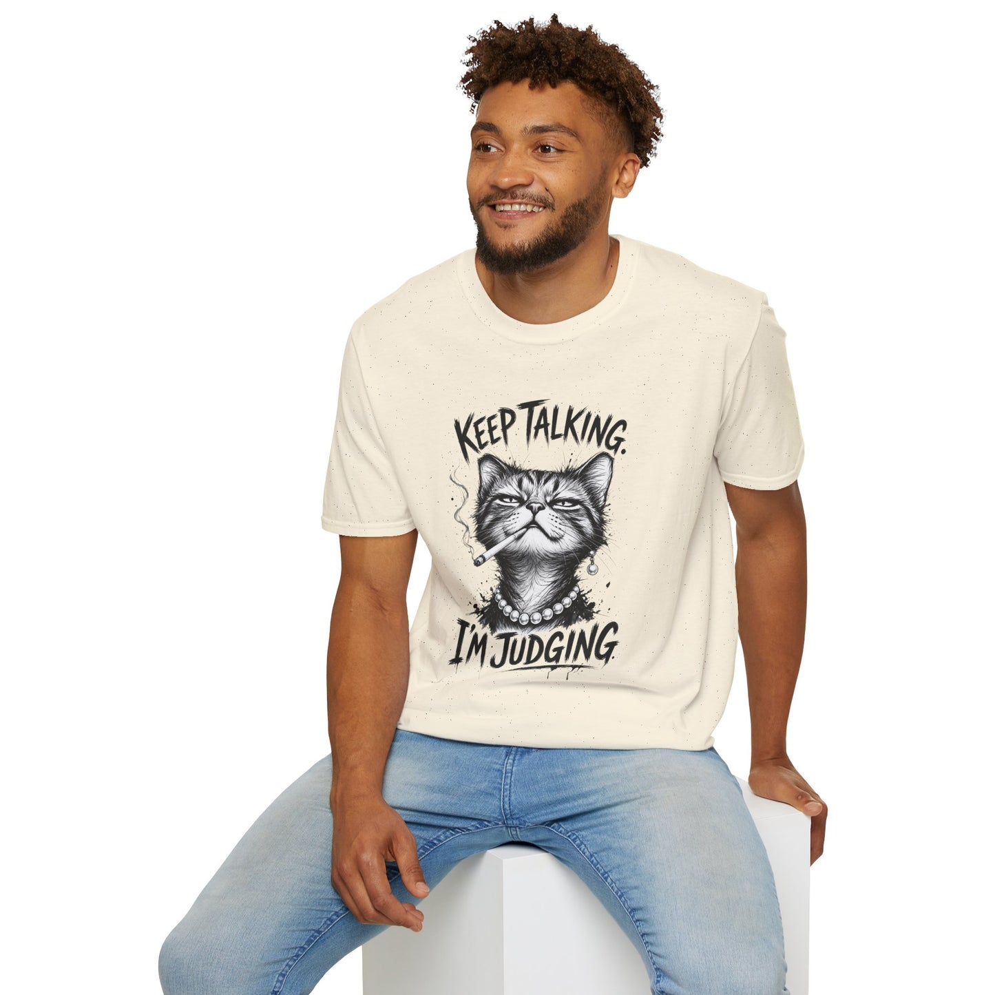 Keep Talking, I'm Judging Cat T-Shirt — Funny Grumpy Cat Graphic Tee