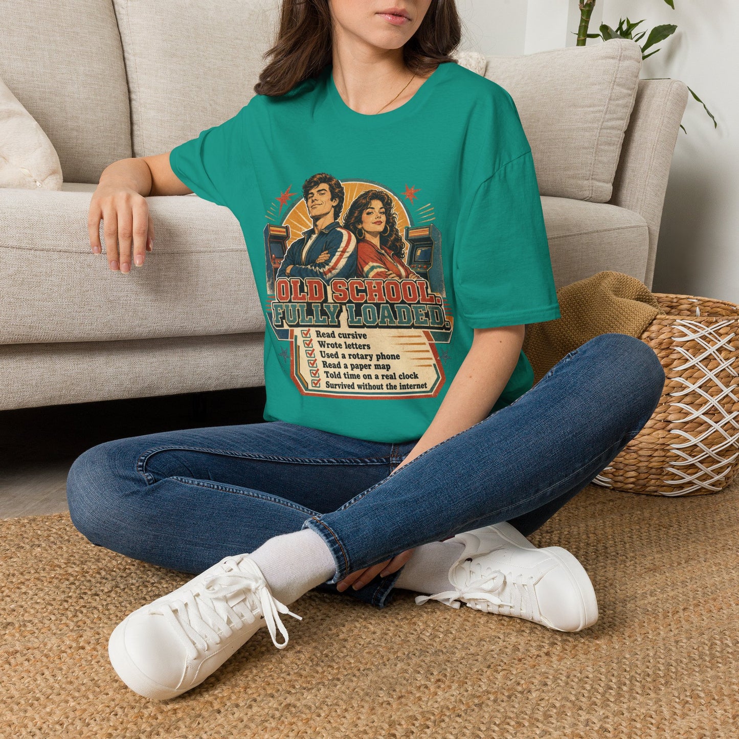 T-Shirt — Retro 'Old School' Arcade Couple Vintage Gamer Tee