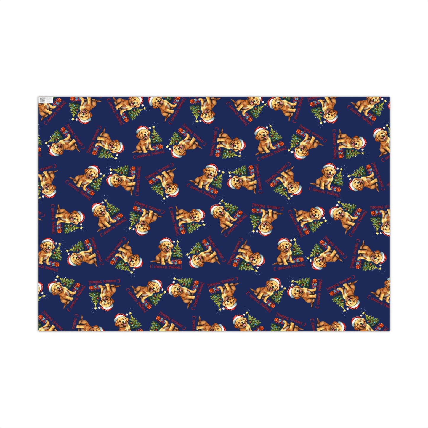 Gift Wrap Paper — Cute Golden Retriever Puppy Christmas Pattern