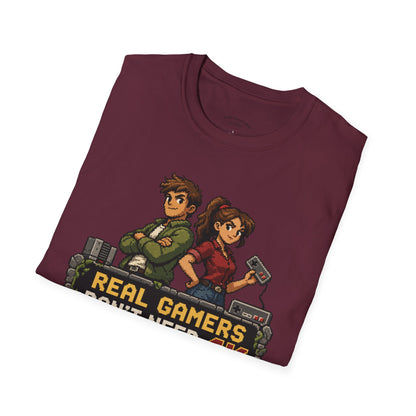 T-Shirt — Retro Pixel 'Real Gamers Don't Need 4K' Graphic Tee