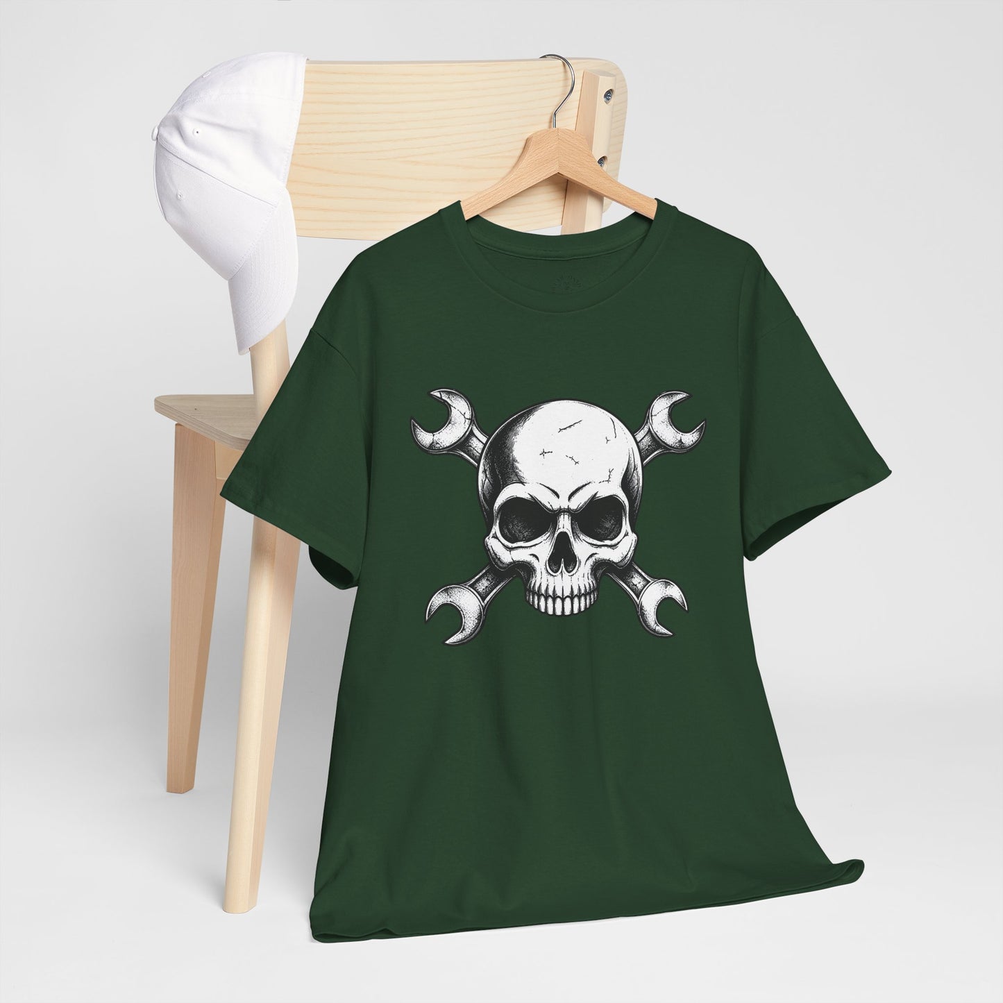 Mechanic Skull Tee — Wrench Crossbones Graphic T-Shirt