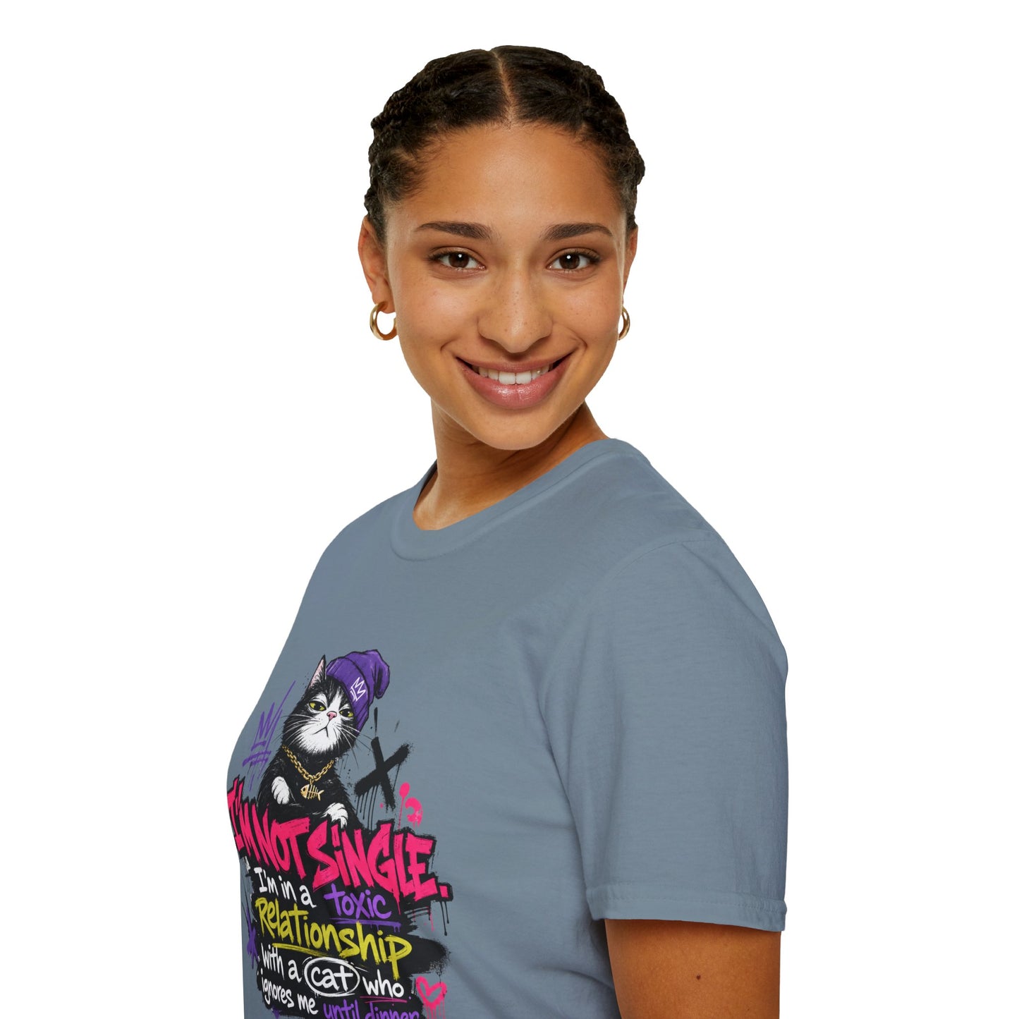 T‑Shirt — “I’m Not Single: I’m in a Toxic Relationship with a Cat” Graphic Tee
