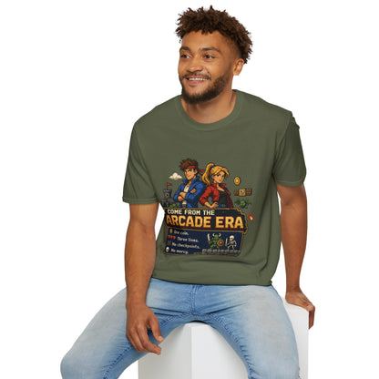 Retro Arcade Era T-Shirt — Pixel RPG Game Tribute