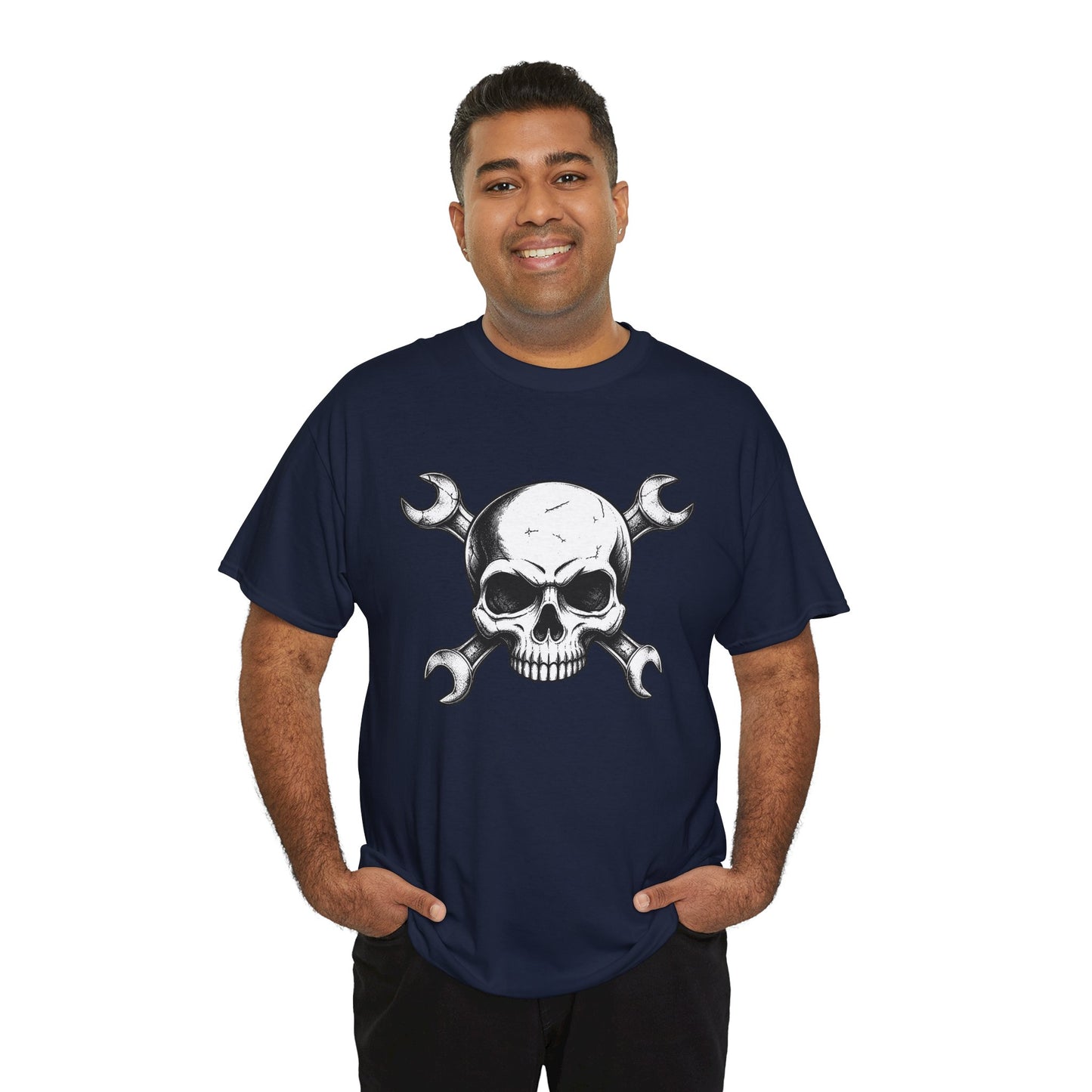 Mechanic Skull Tee — Wrench Crossbones Graphic T-Shirt
