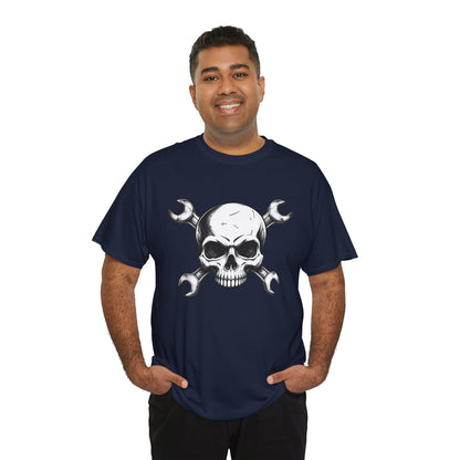Mechanic Skull Tee — Wrench Crossbones Graphic T-Shirt