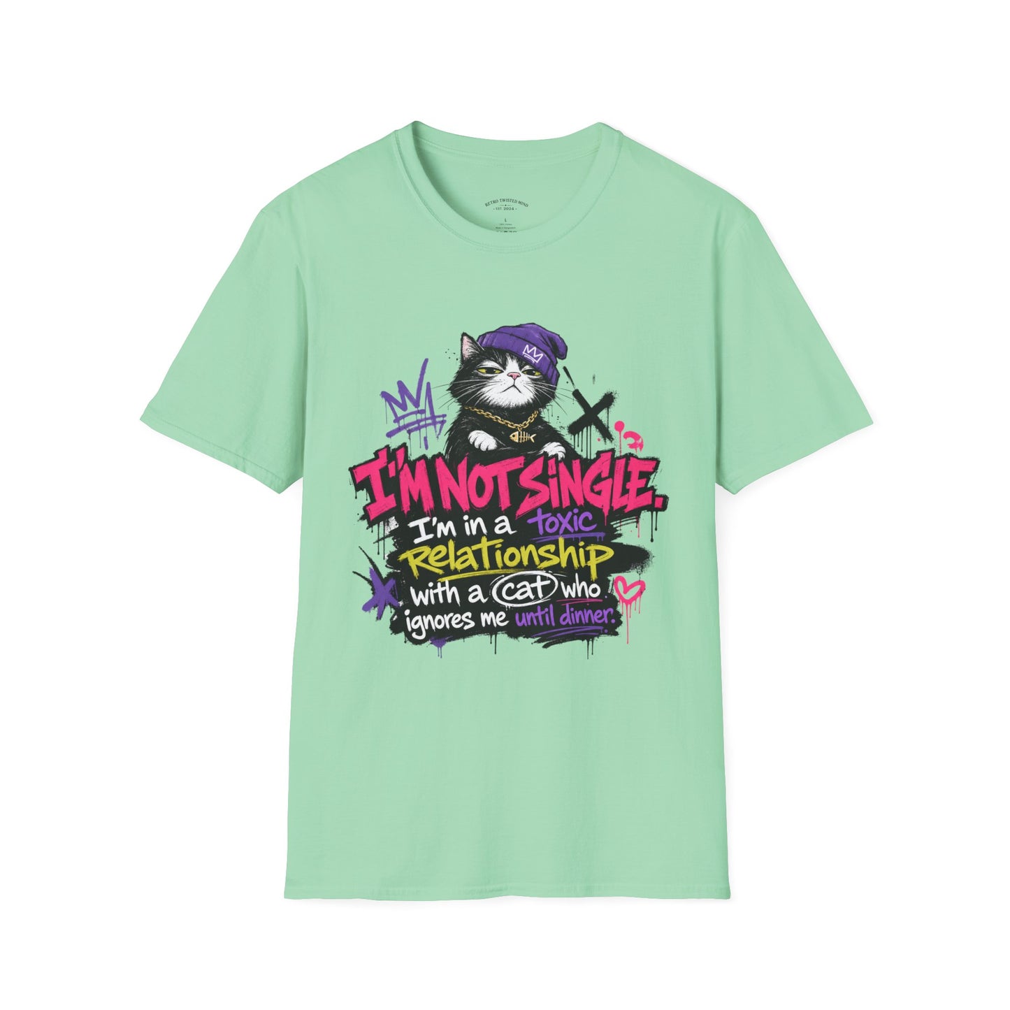 T‑Shirt — “I’m Not Single: I’m in a Toxic Relationship with a Cat” Graphic Tee
