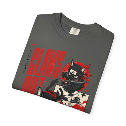 Claws Out Cat Graphic T-Shirt — Retro Ninja Kitties Tee
