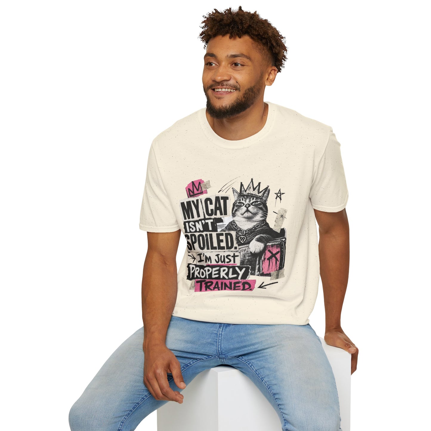 Cat T-Shirt — “My Cat Isn’t Spoiled, I’m Just Properly Trained” Graphic Tee