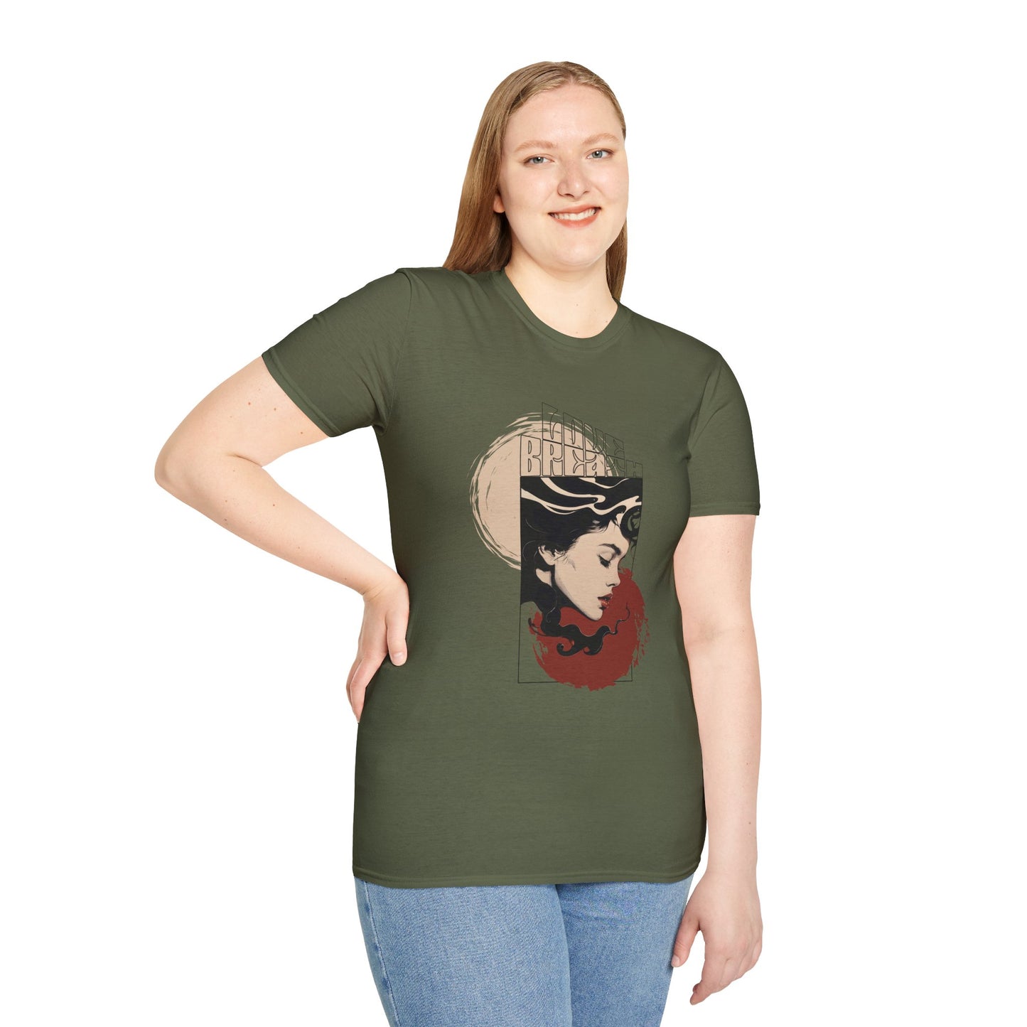 T-Shirt — Vintage Art Nouveau Woman Graphic Tee (Brave)