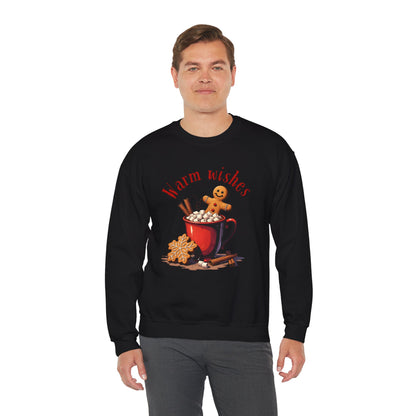 Crewneck Sweatshirt — "Warm Wishes" Hot Cocoa & Gingerbread Holiday Design