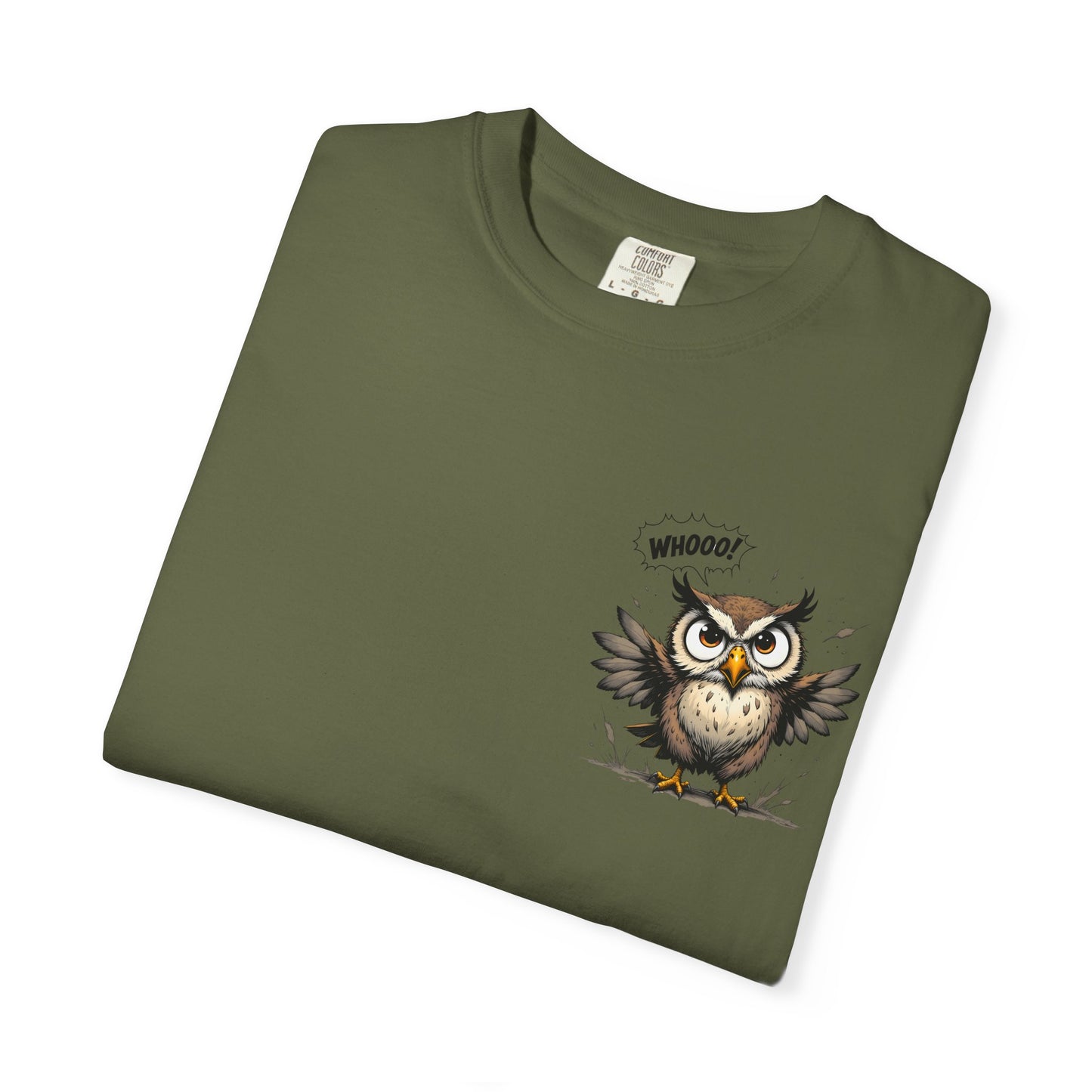 Witty Owl Graphic Tee — "Whooo?" Cute Cartoon Owl T-Shirt