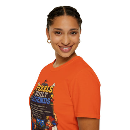 Pixels Built Legends T‑Shirt — Retro Gaming Nostalgia Tee