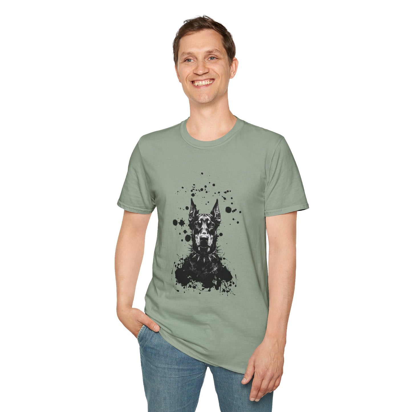 Doberman Ink Splatter T-Shirt