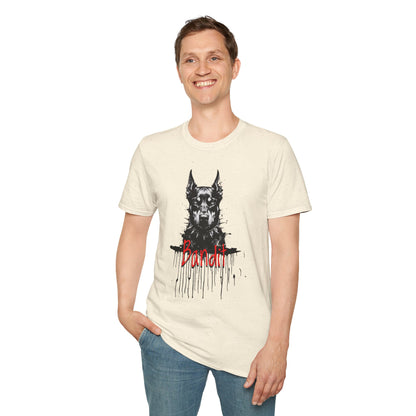 Doberman Portrait T-Shirt — "Warm Amour" Graphic Tee for Dog Lovers