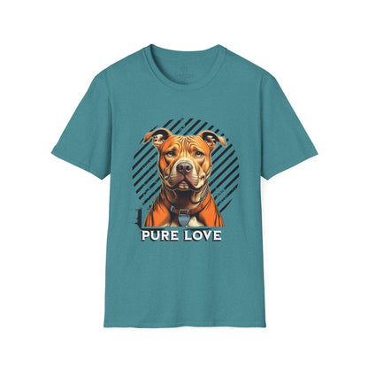 Unisex Softstyle T-Shirt - Pure Love Pitbull Graphic Tee