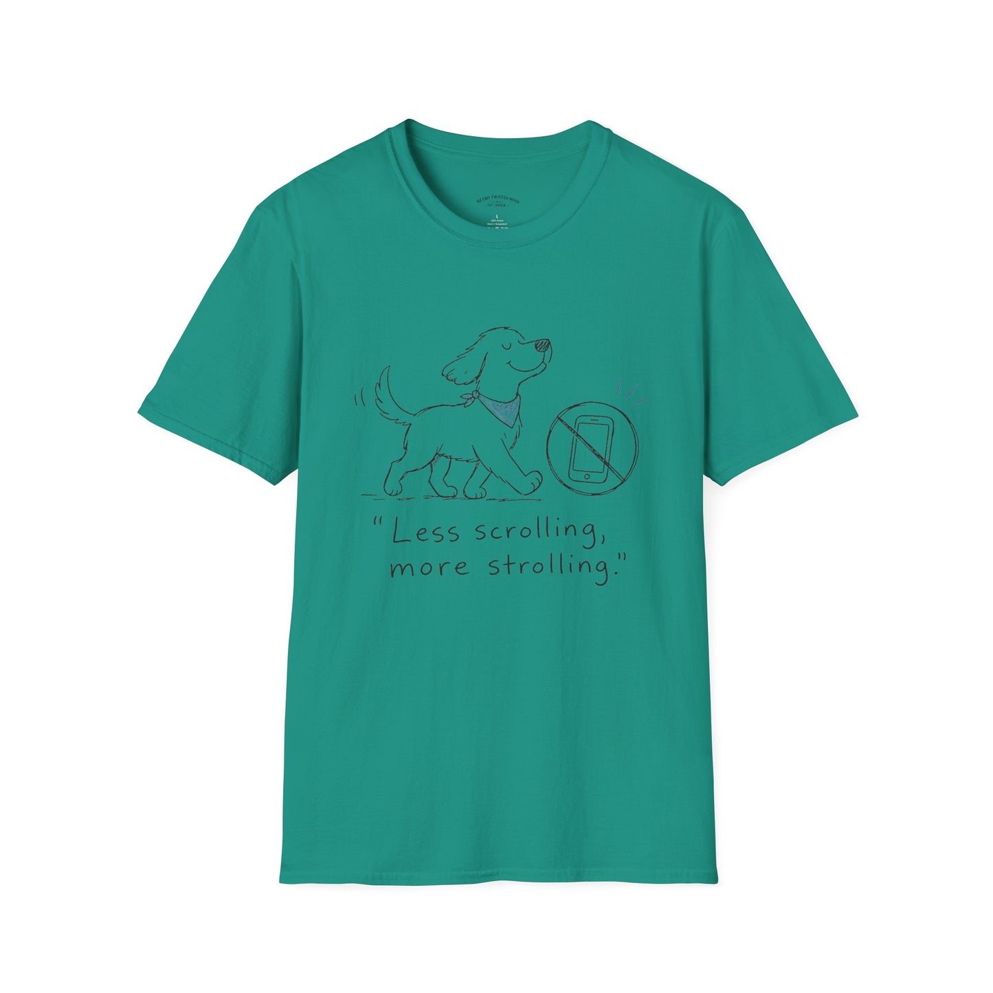Less Scrolling, More Strolling Dog T-Shirt