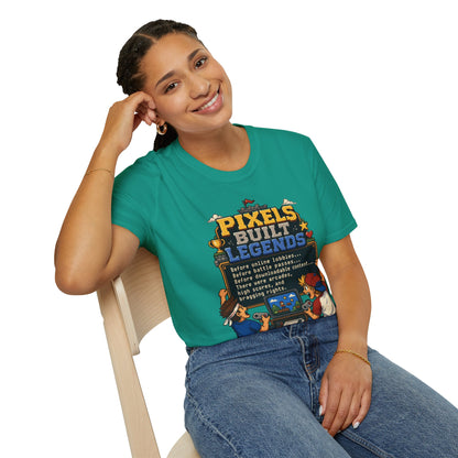 Pixels Built Legends T‑Shirt — Retro Gaming Nostalgia Tee