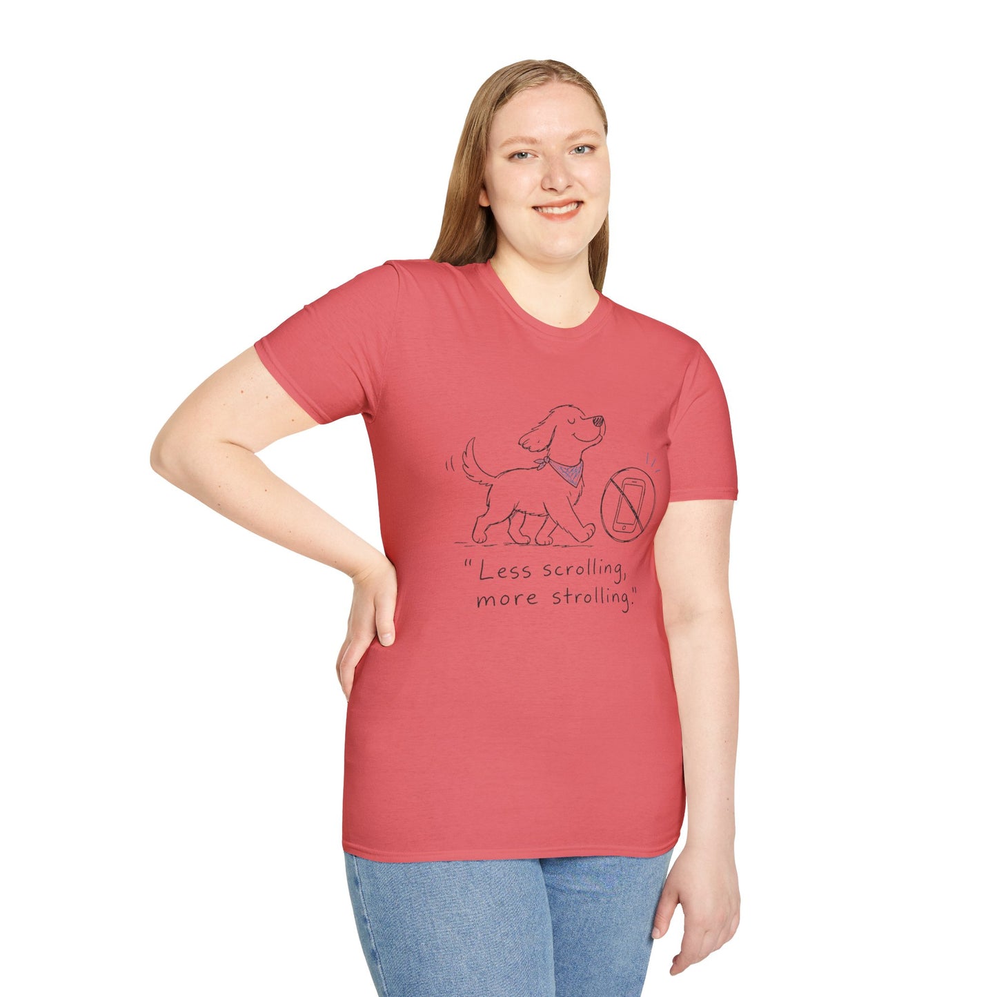 Less Scrolling, More Strolling Dog T-Shirt