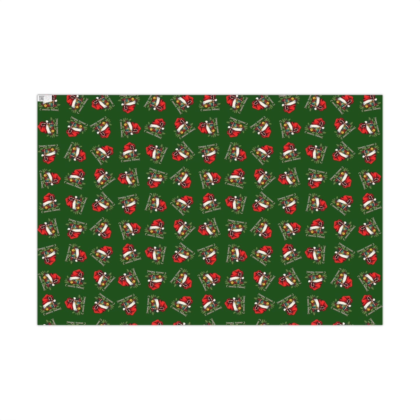 Christmas Santa Gift Wrap Paper — Festive Green Holiday Wrapping Sheets