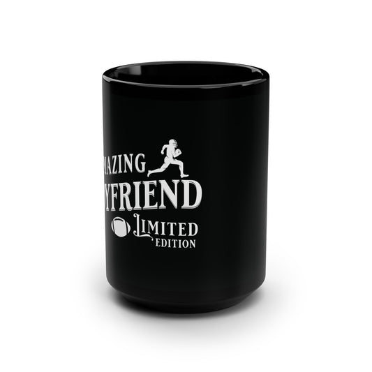Amazing Boyfriend, Football, Valentine's  day gift for him .Black Mug