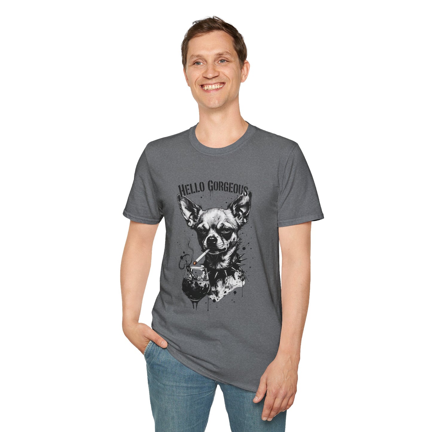 Chihuahua 'Hello Gorgeous' Tee - Cute Dog Graphic T-Shirt