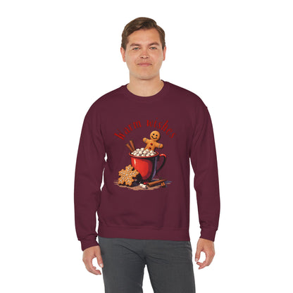 Crewneck Sweatshirt — "Warm Wishes" Hot Cocoa & Gingerbread Holiday Design