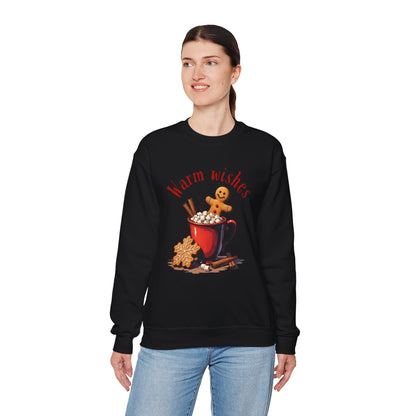Crewneck Sweatshirt — "Warm Wishes" Hot Cocoa & Gingerbread Holiday Design