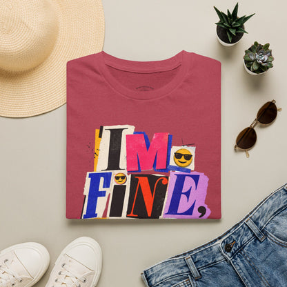T-Shirt — "I'M FINE, THANK YOU" Retro Collage Graphic Tee