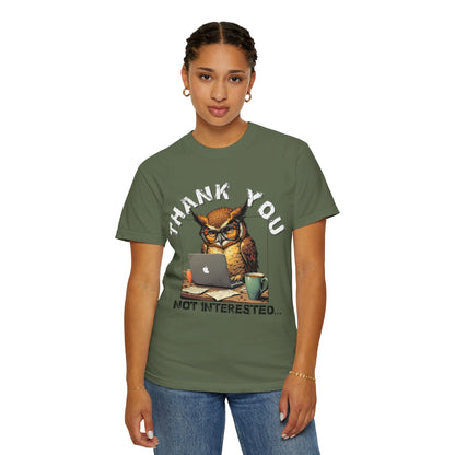 Owl 'Thank You, Not Interested' Graphic T-Shirt