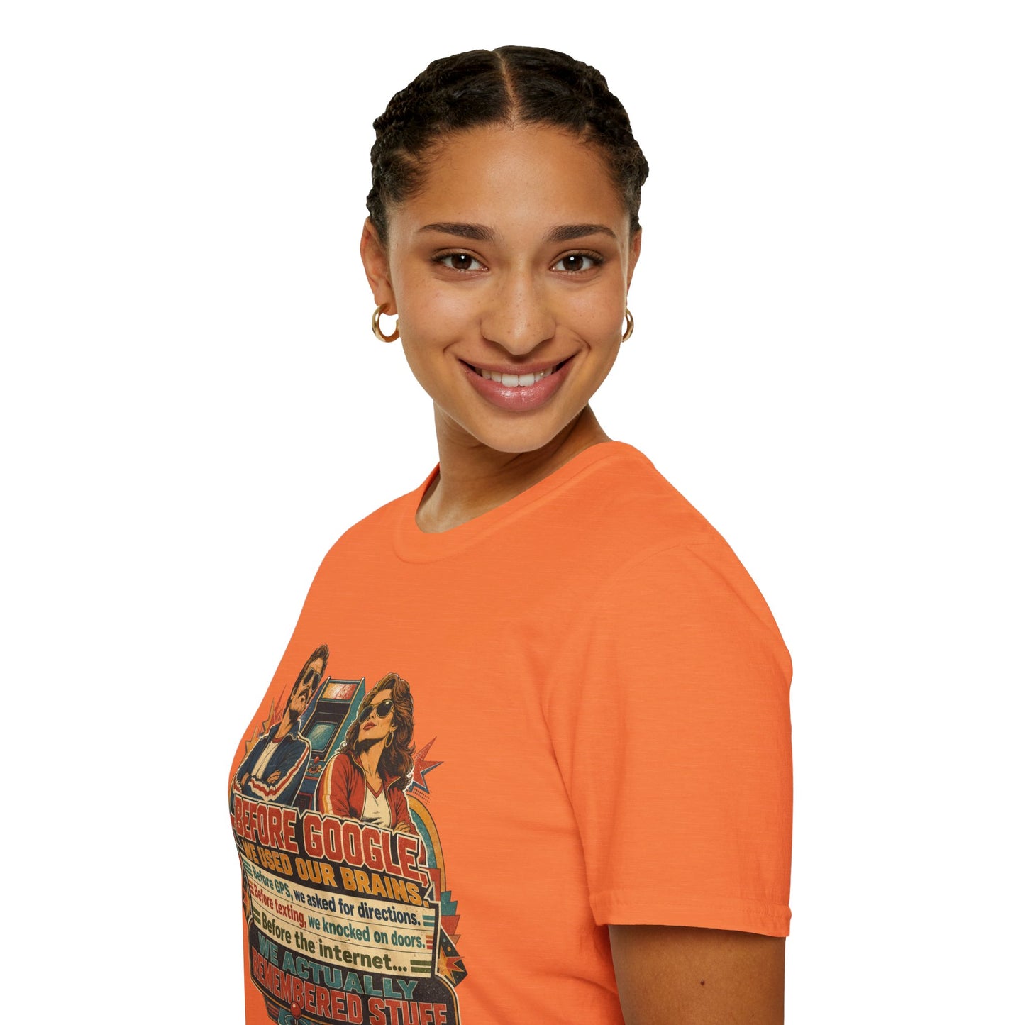 Before Google T-Shirt — Retro Vintage "We Used Our Brains" Graphic Tee