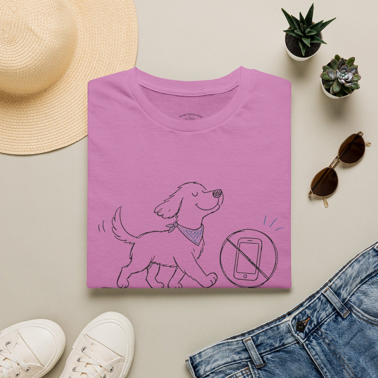 Less Scrolling, More Strolling Dog T-Shirt