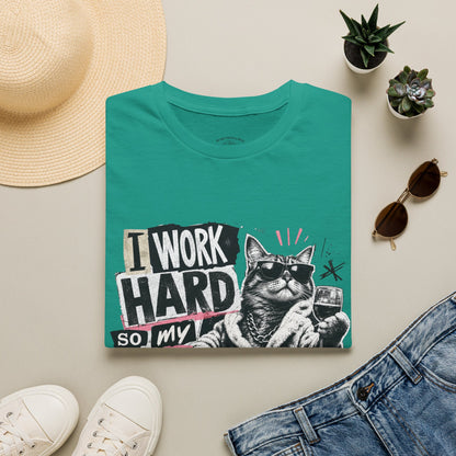 Cat Graphic T-Shirt — "I Work Hard So My Cat Can Live the Lifestyle I Deserve"