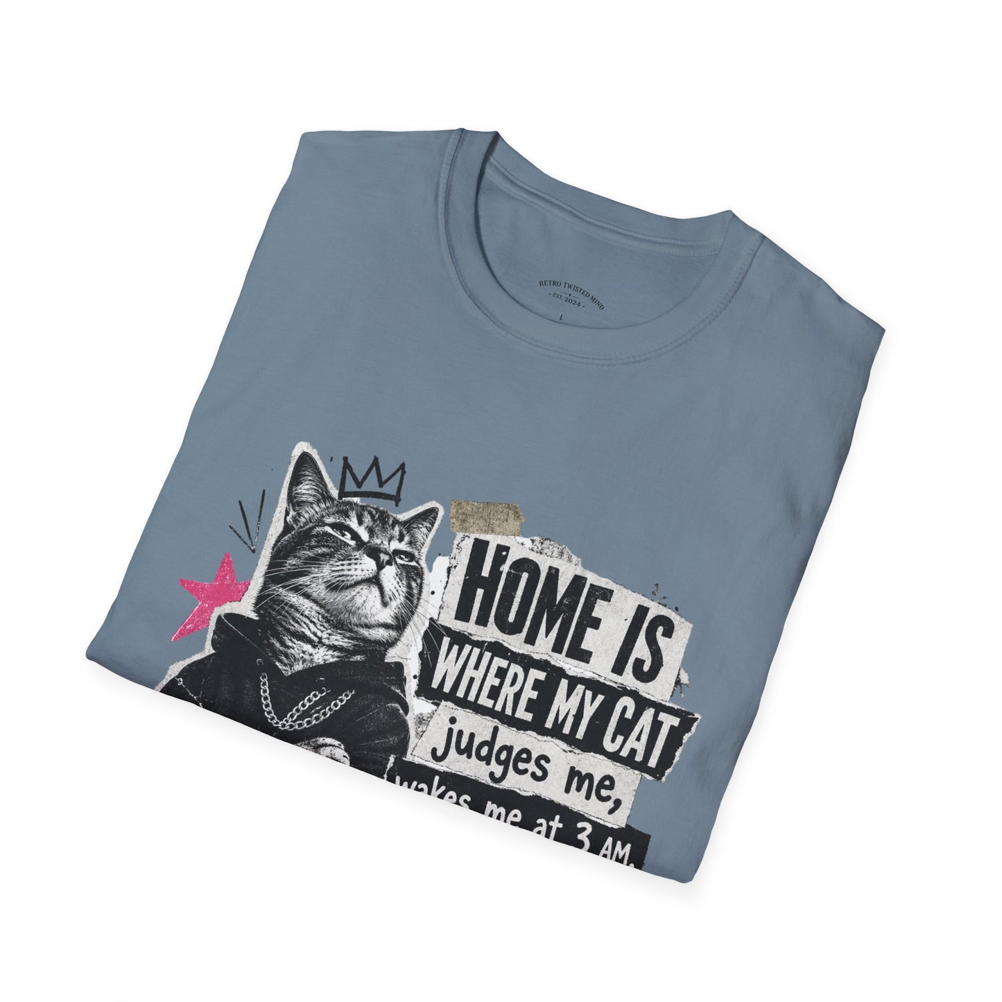 Cat T-Shirt — "Home Is Where My Cat Judges Me" Funny Graphic Tee