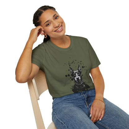 Doberman Ink Splatter T-Shirt