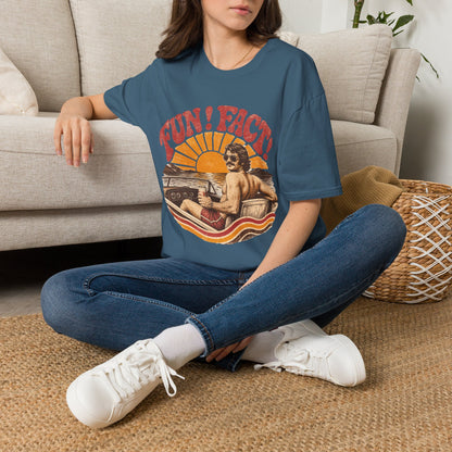 Retro 'FUN! FACT!' Surf Tee — Vintage Sunset Beach Graphic T-Shirt