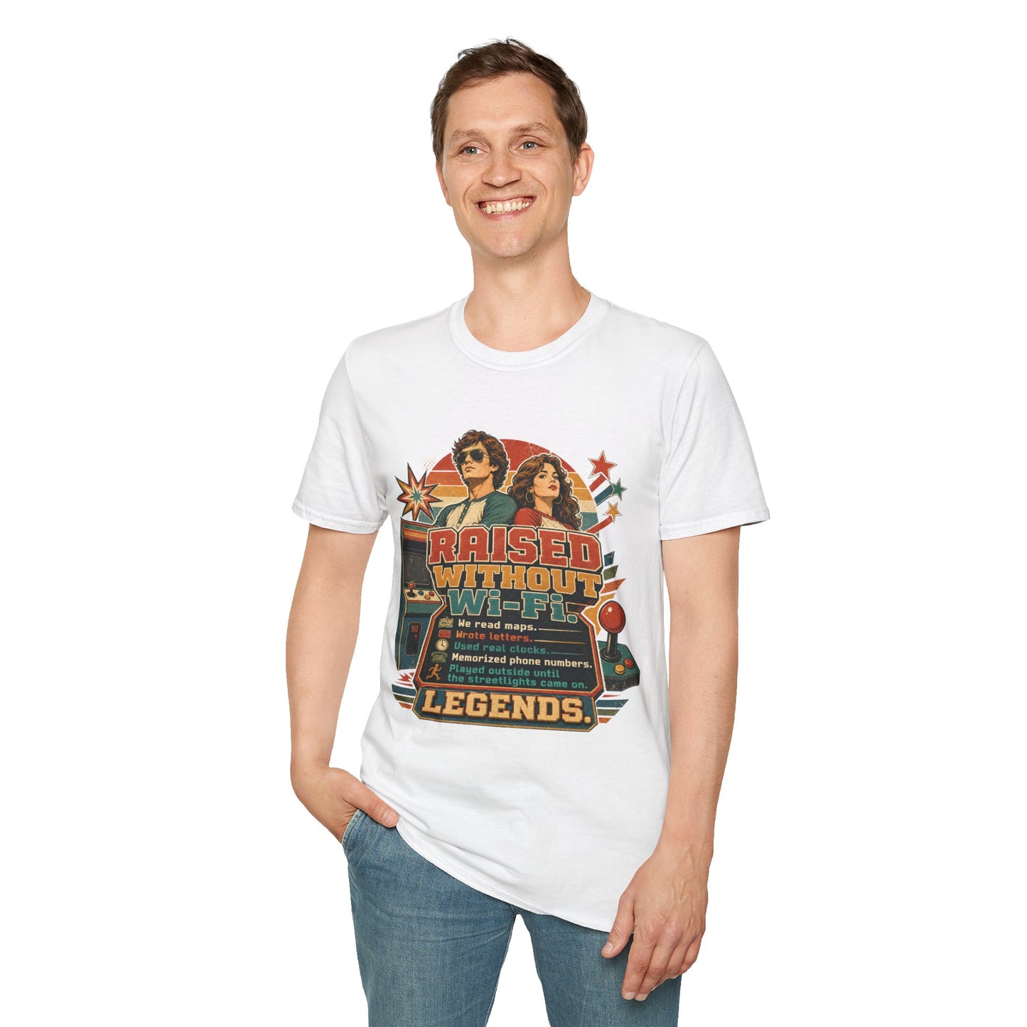 Raised Without Wi‑Fi T-Shirt — Retro 'Legends' Vintage Graphic Tee