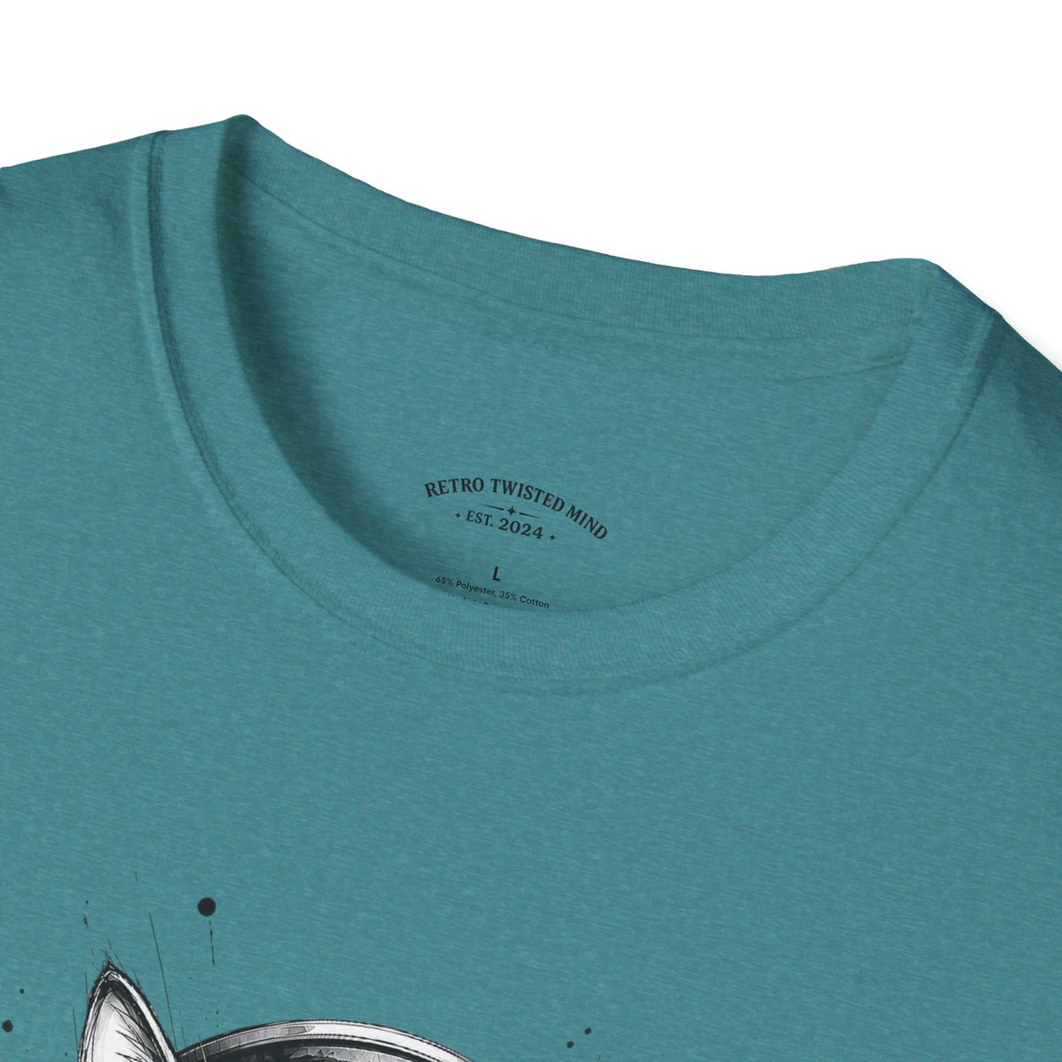 T-Shirt — Cat with Headphones "Mentally: Somewhere Else" – Cute Relaxed Graphic Tee for Cat Lovers