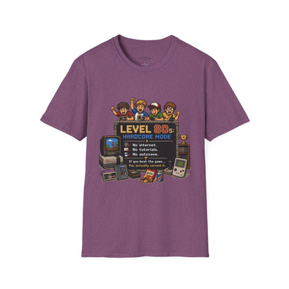 80s Level Up T-Shirt — 'Level 80s: Hardcore Mode' Retro Gaming Tee