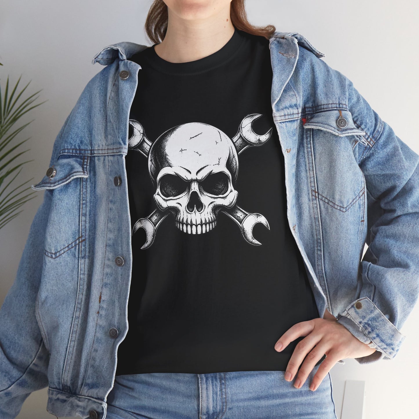 Mechanic Skull Tee — Wrench Crossbones Graphic T-Shirt
