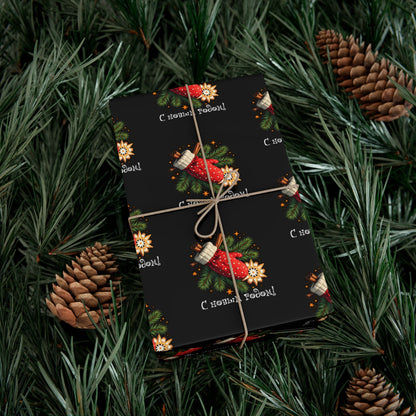 Christmas Tree Stocking Gift Wrap Paper — Festive Holiday Wrapping Sheets