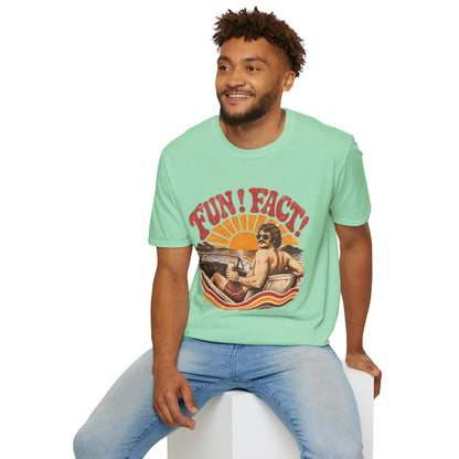 Retro 'FUN! FACT!' Surf Tee — Vintage Sunset Beach Graphic T-Shirt