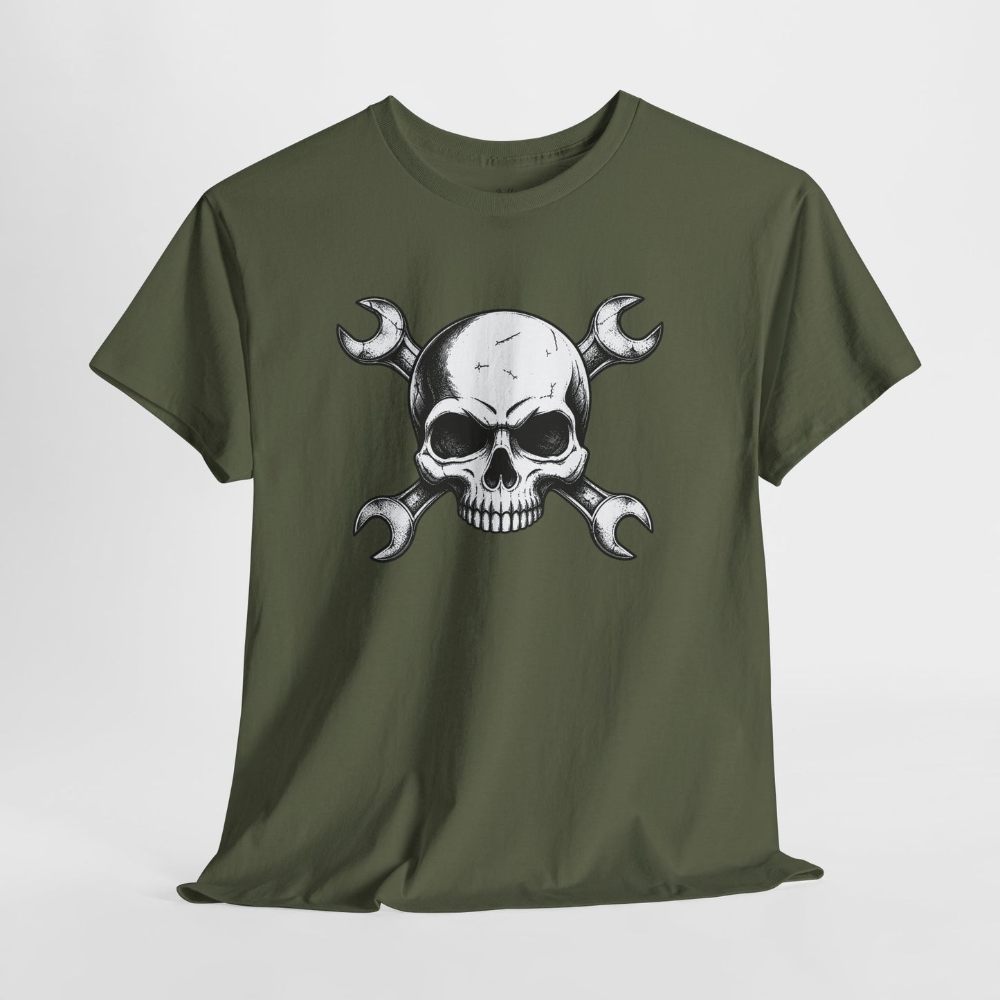 Mechanic Skull Tee — Wrench Crossbones Graphic T-Shirt