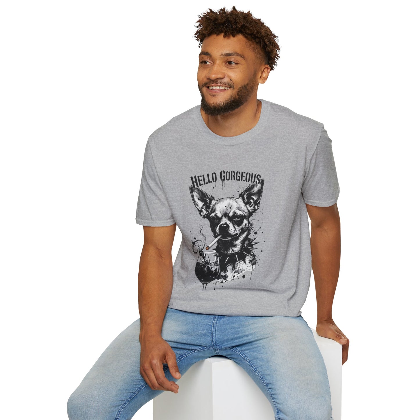 Chihuahua 'Hello Gorgeous' Tee - Cute Dog Graphic T-Shirt