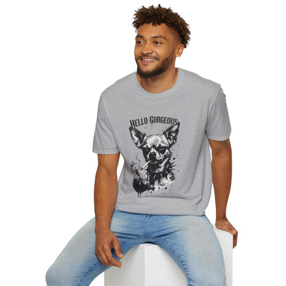 Chihuahua 'Hello Gorgeous' Tee - Cute Dog Graphic T-Shirt