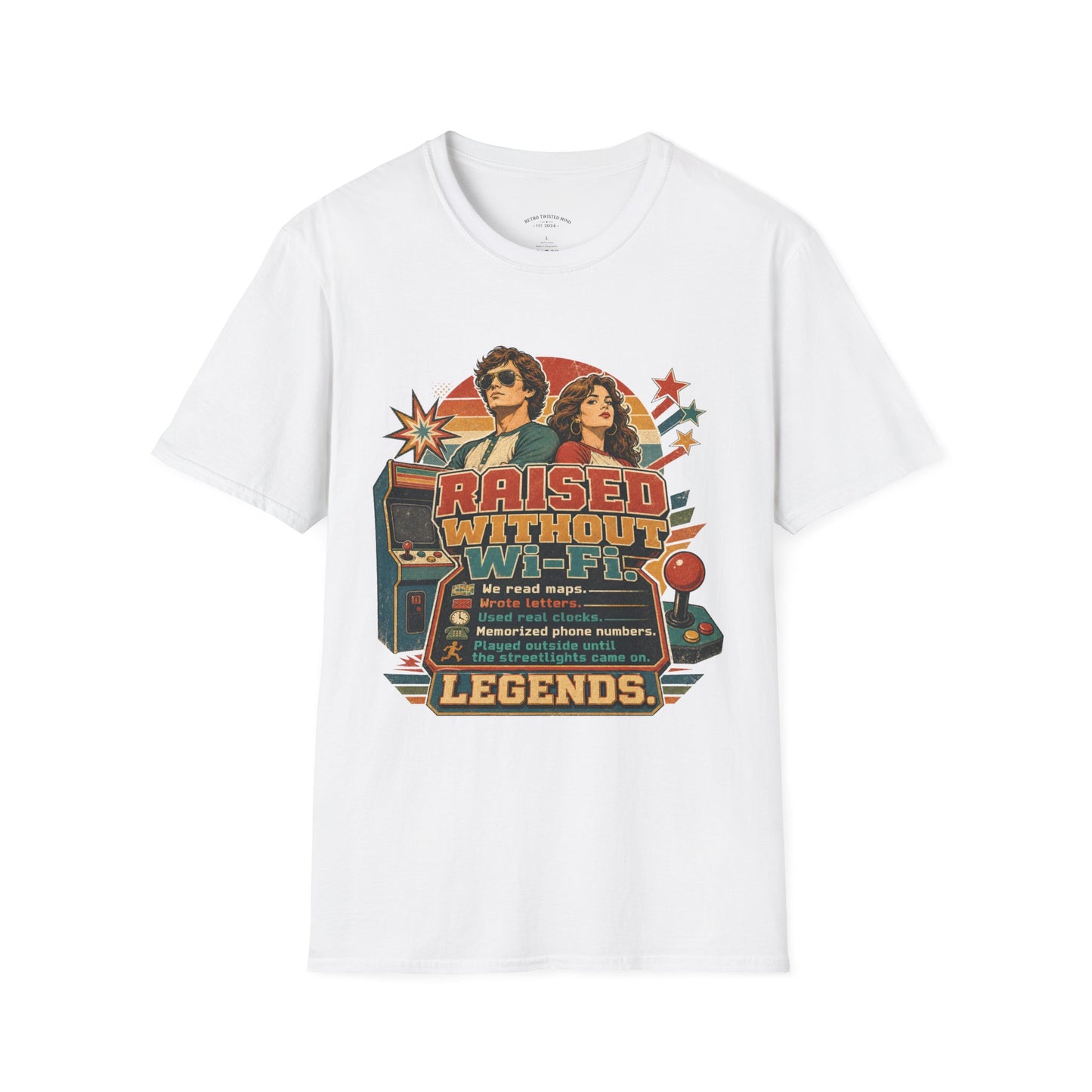 Raised Without Wi‑Fi T-Shirt — Retro 'Legends' Vintage Graphic Tee