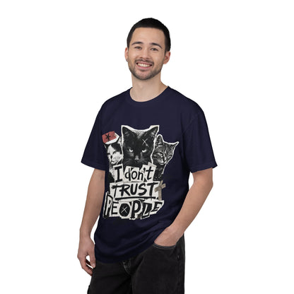 I Don’t Trust People Cat T-Shirt — Grunge Graphic Tee for Cat Lovers
